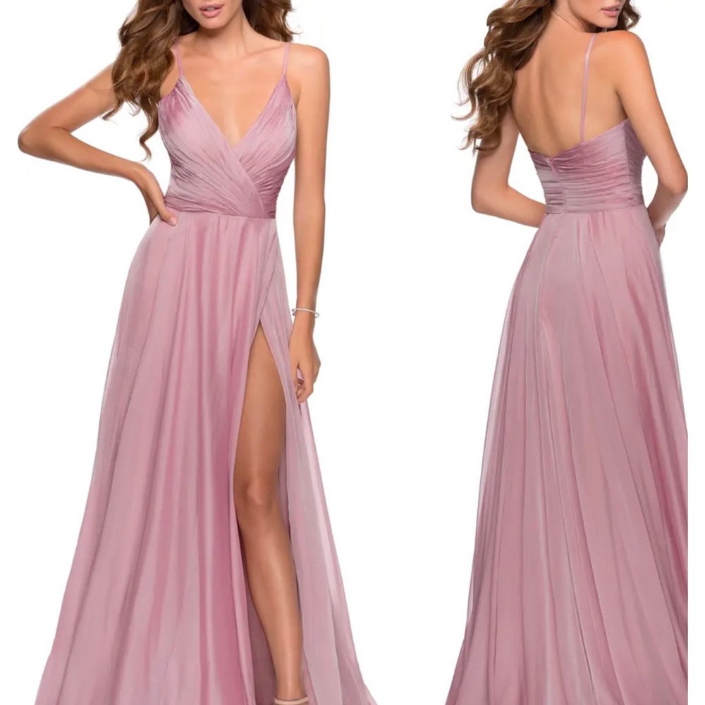 La Femme Chiffon Ball Gown